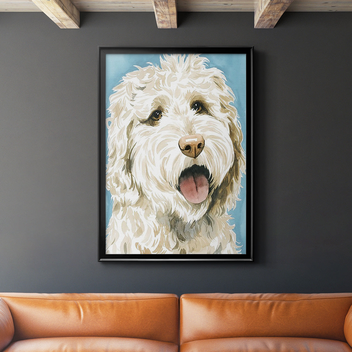 Labradoodle II - Modern Framed Canvas Print