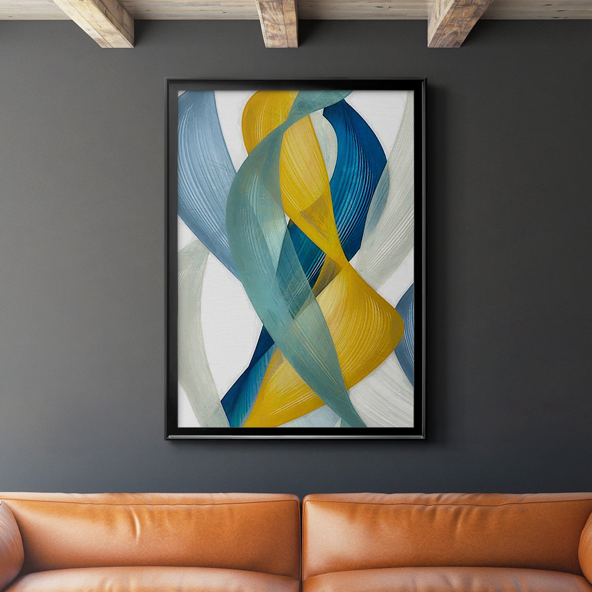 Horizontal Bands I - Modern Framed Canvas Print