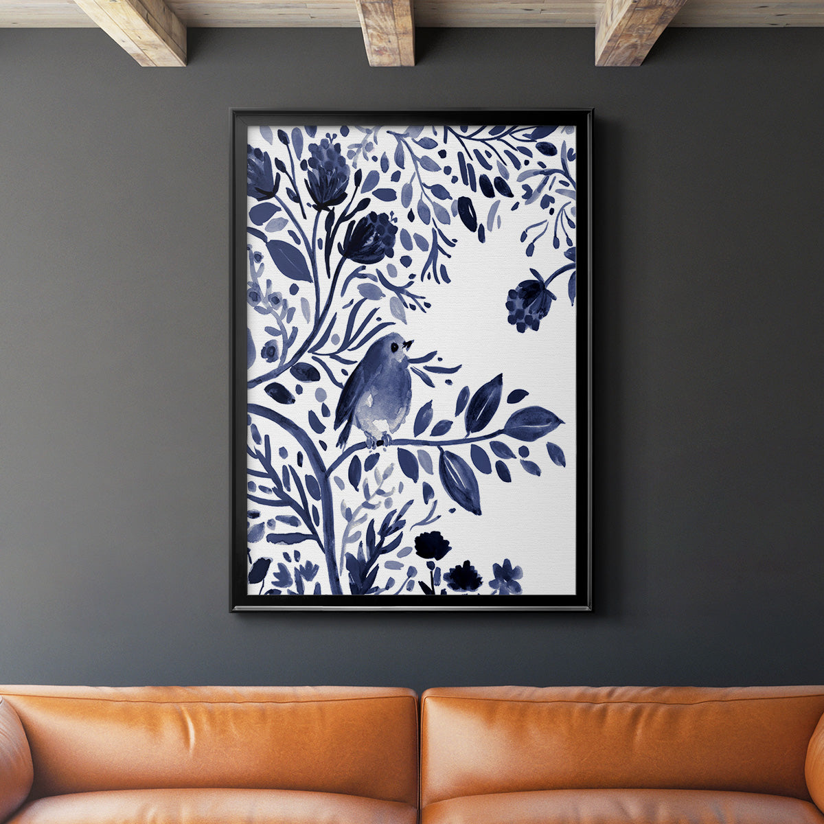 Indigo Song I - Modern Framed Canvas Print