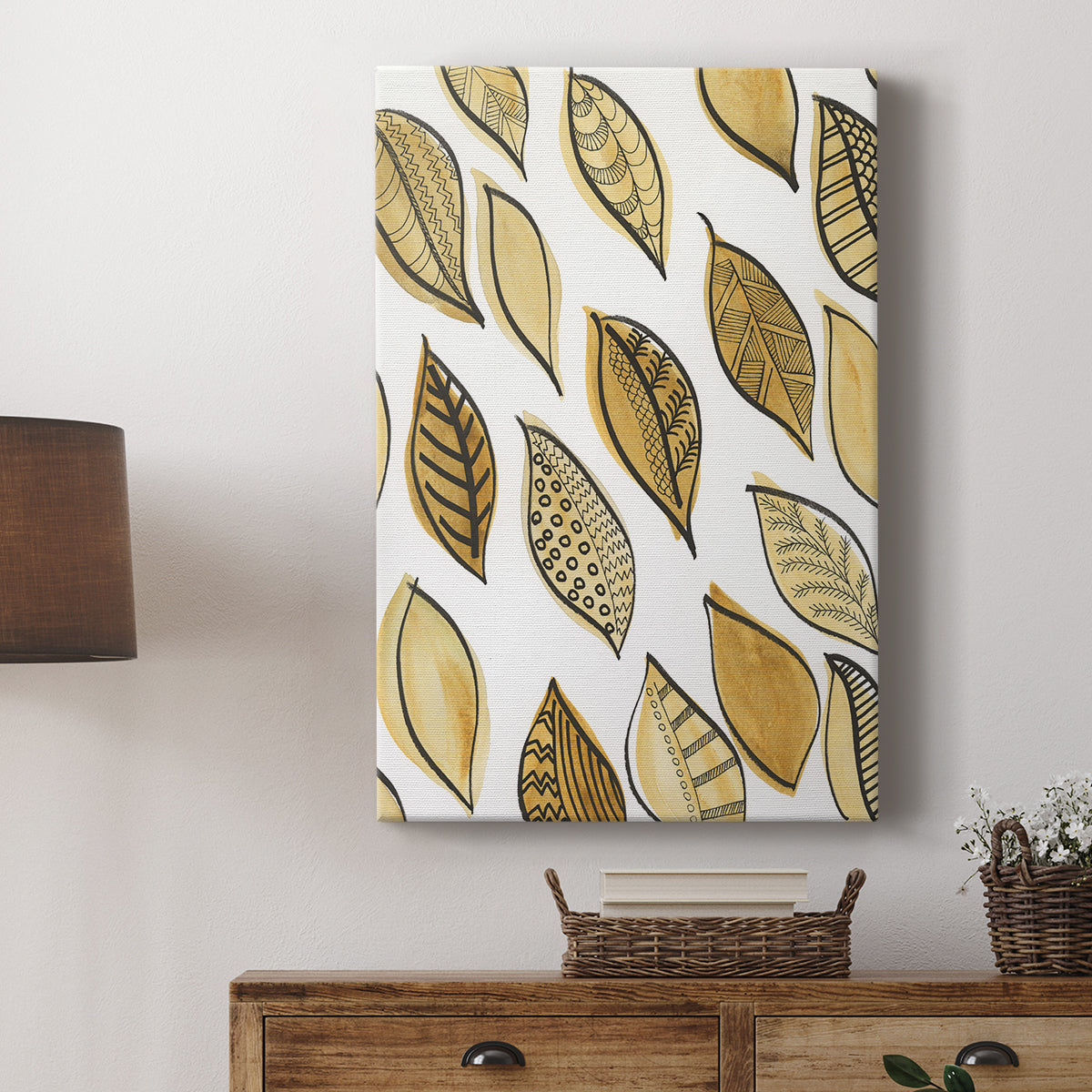 Patterned Leaf Shapes II - Canvas Art Print