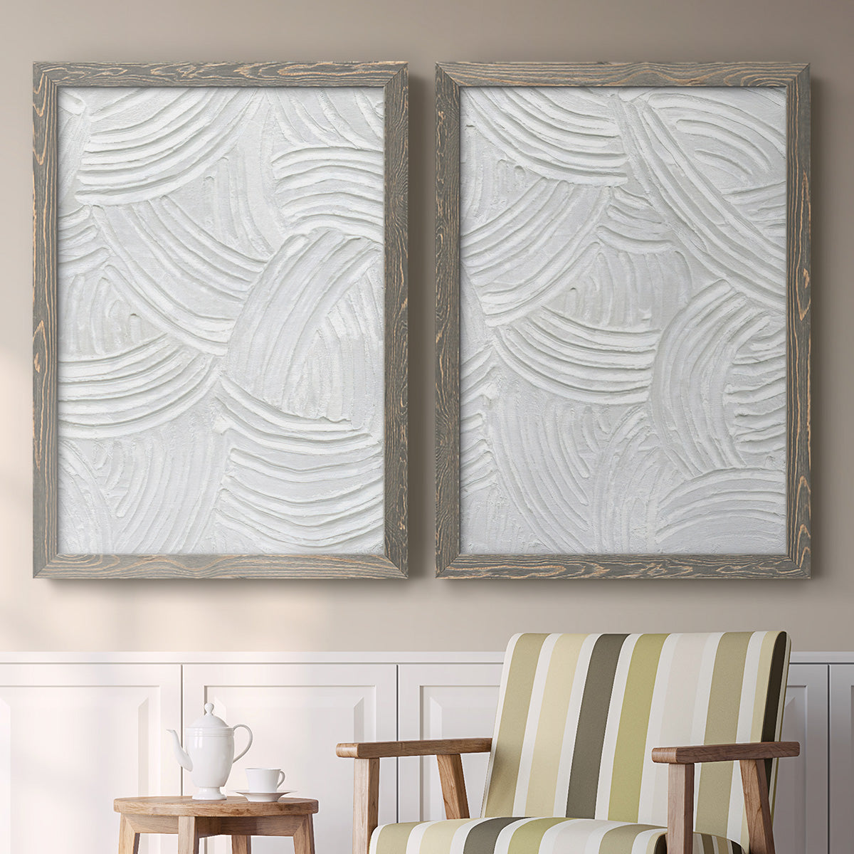 Sandstone Grooves I - Premium Framed Canvas 2 Piece Set - Ready to Hang