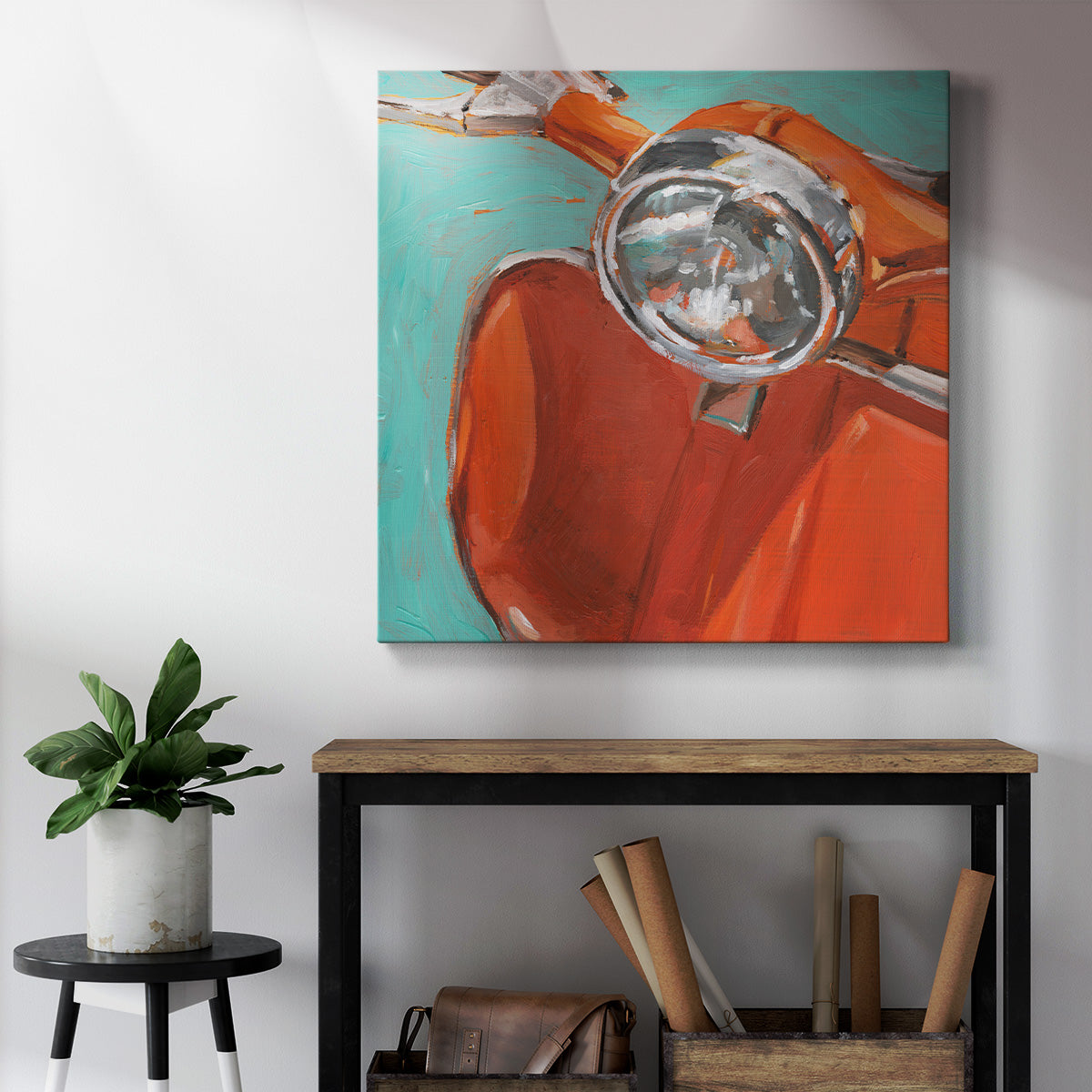 Retro Scooter I - Canvas Art Print