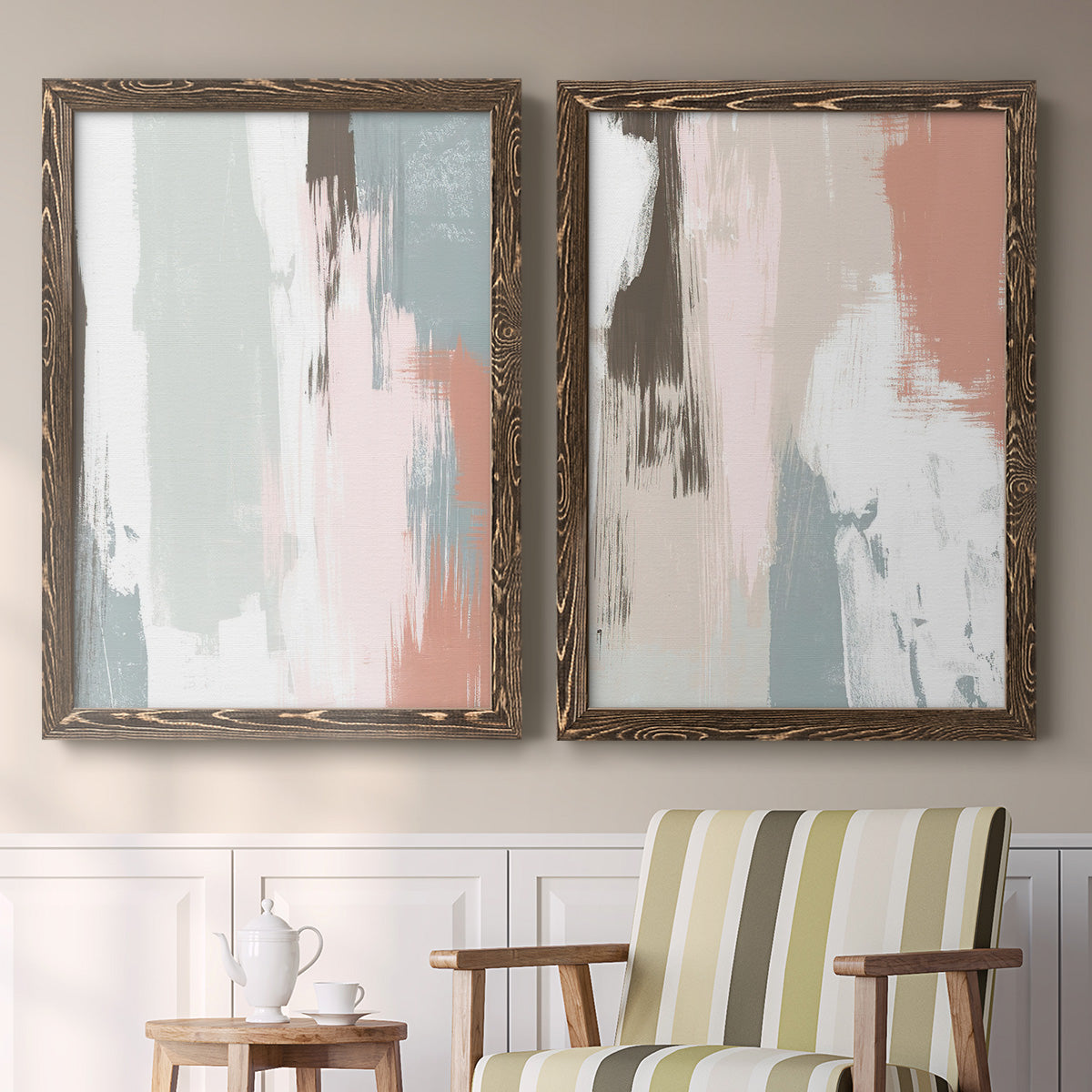 Sandstone Peel III - Premium Framed Canvas 2 Piece Set - Ready to Hang