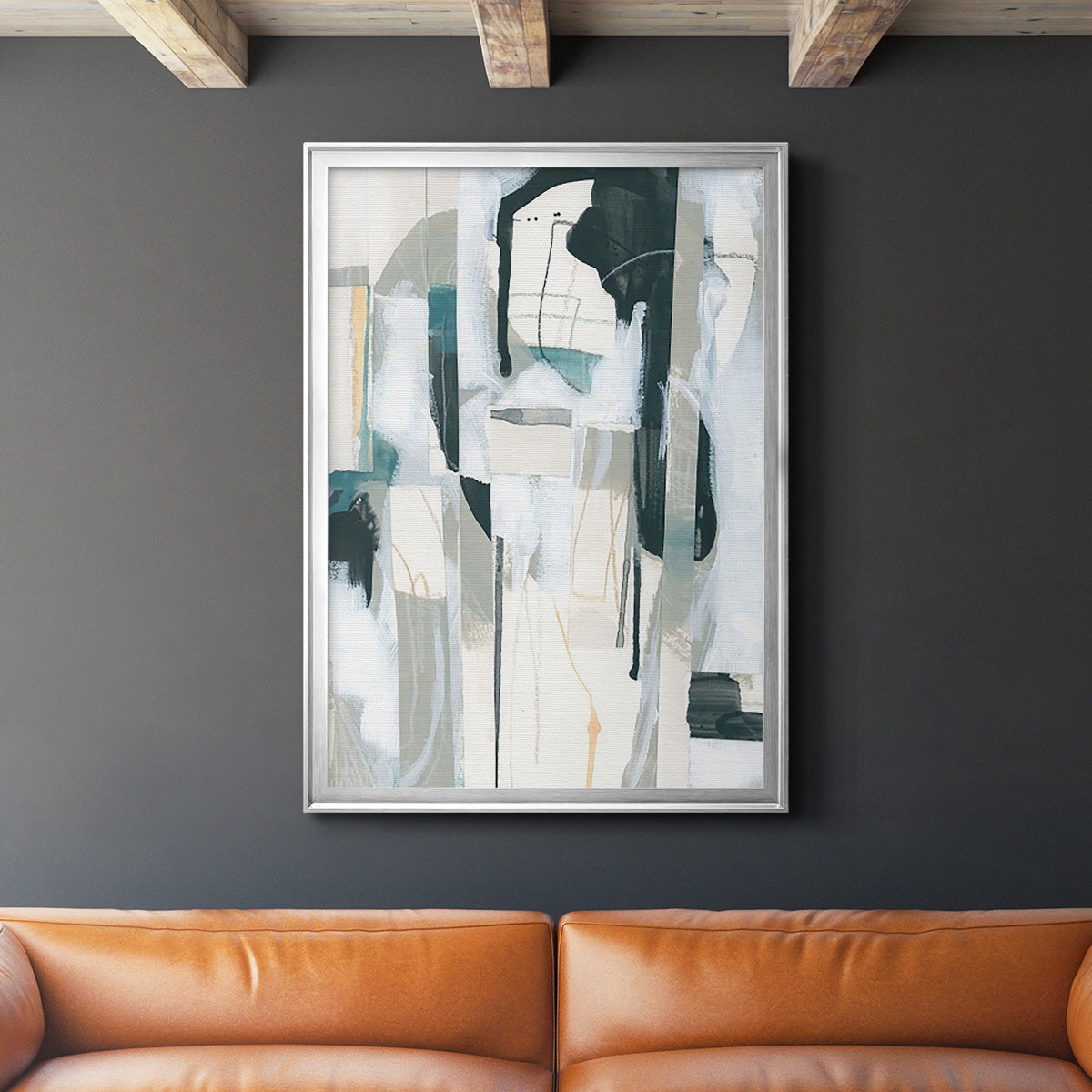 Sea Cavern Strata II - Modern Framed Canvas Print