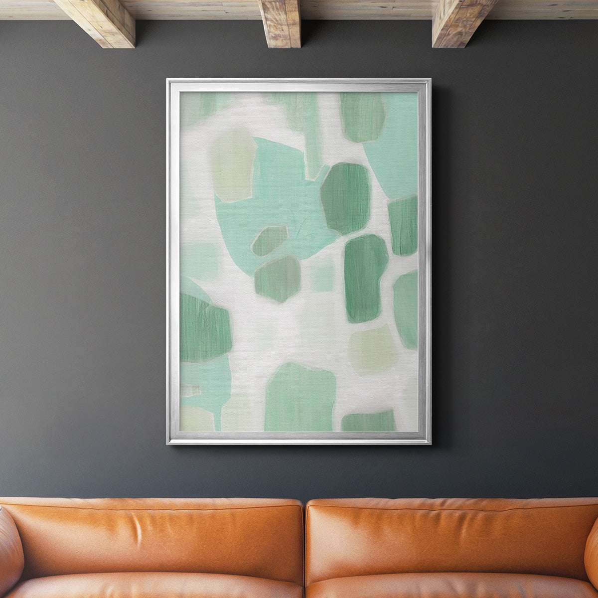 River Shapes II - Modern Framed Canvas Print