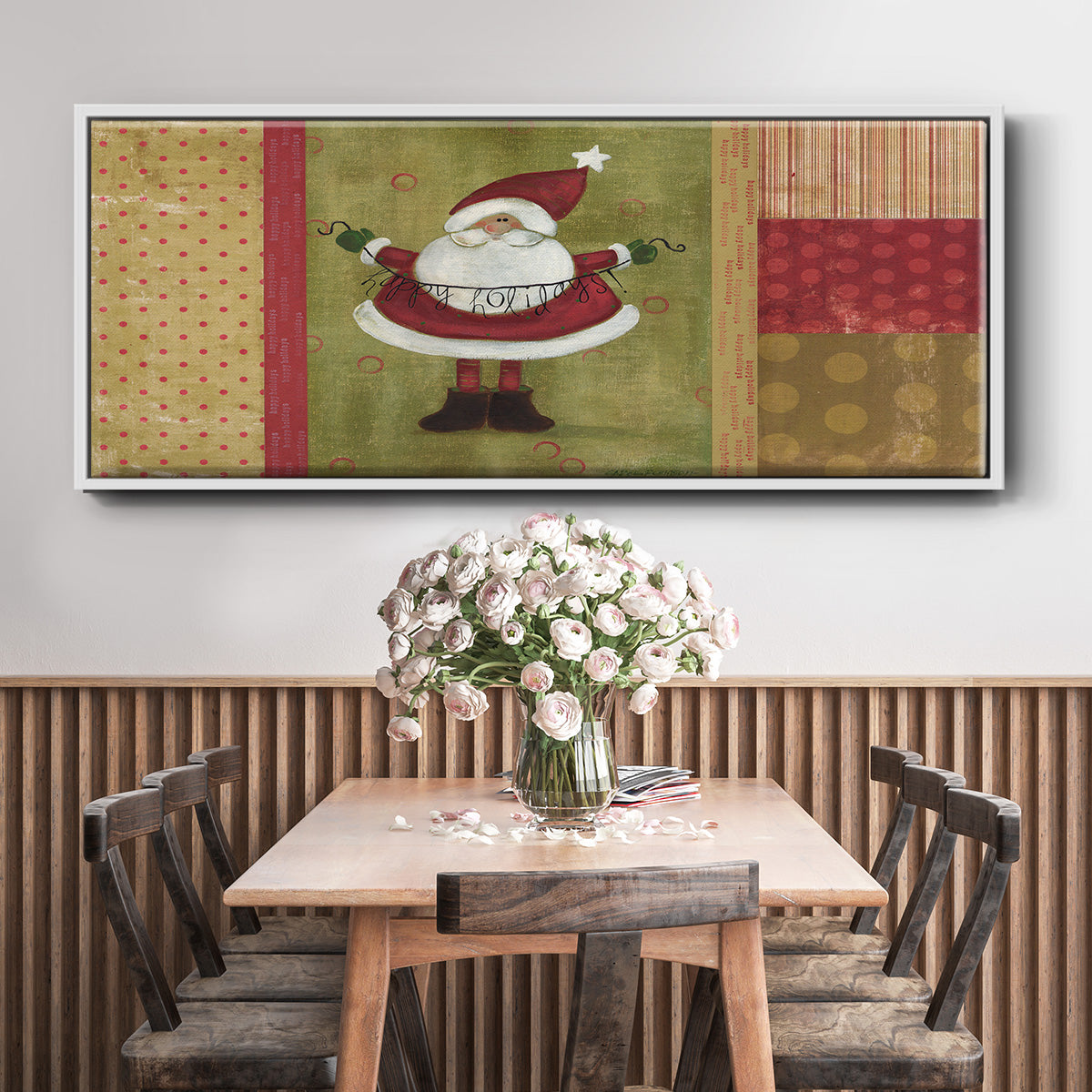 Holiday Santa - Floater Framed Canvas Print