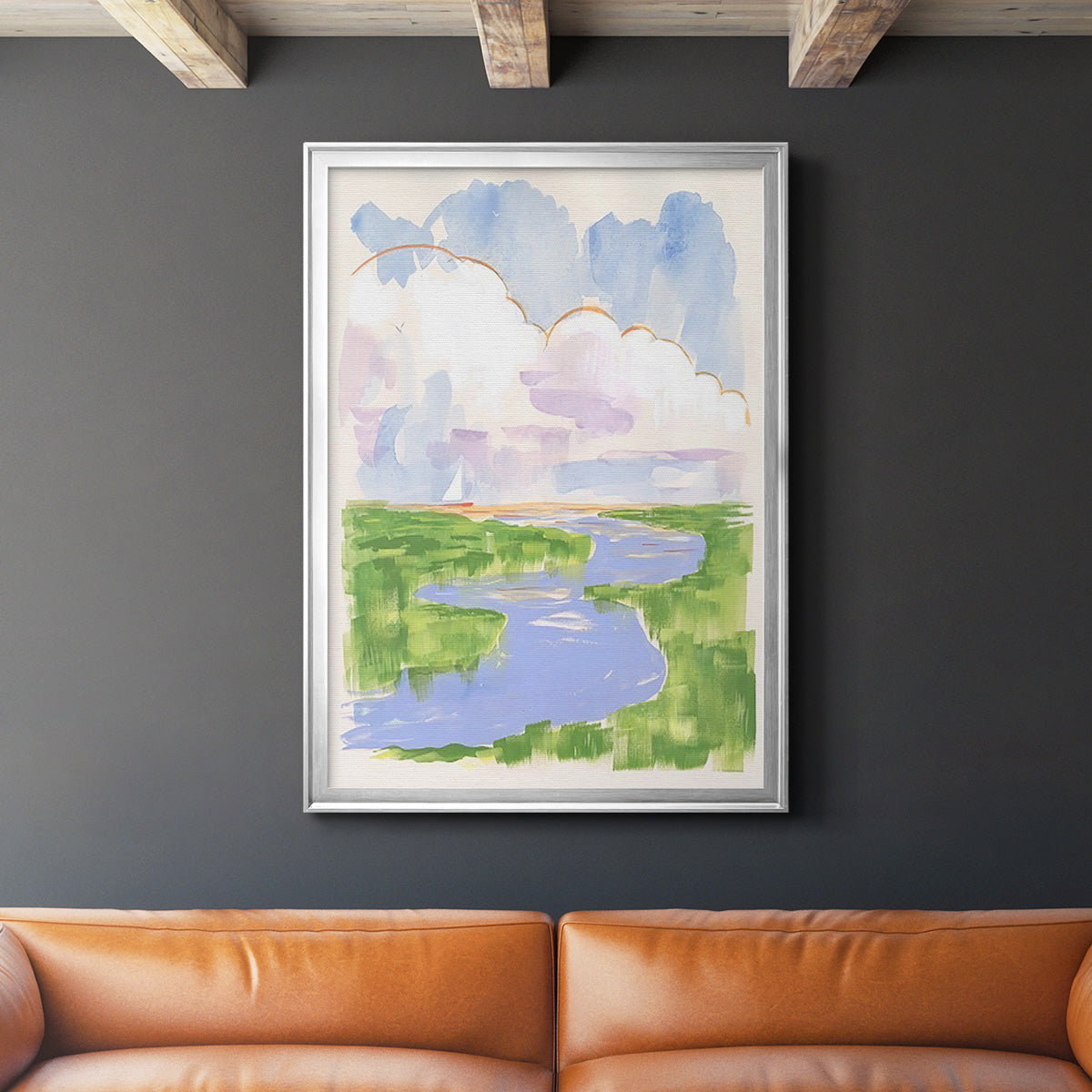 Low Country River Vista I - Modern Framed Canvas Print