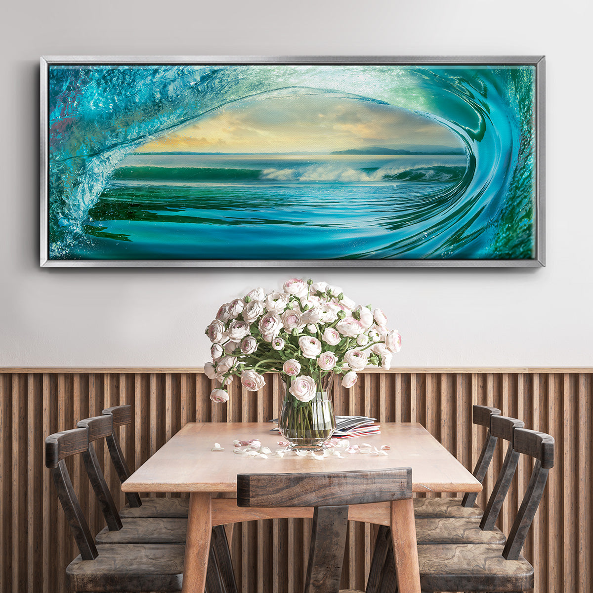 Big Wave - Floater Framed Canvas Print