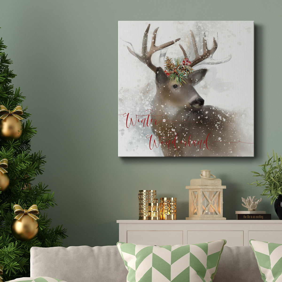 Winter Wonderland Deer-Premium Gallery Wrapped Canvas - Ready to Hang