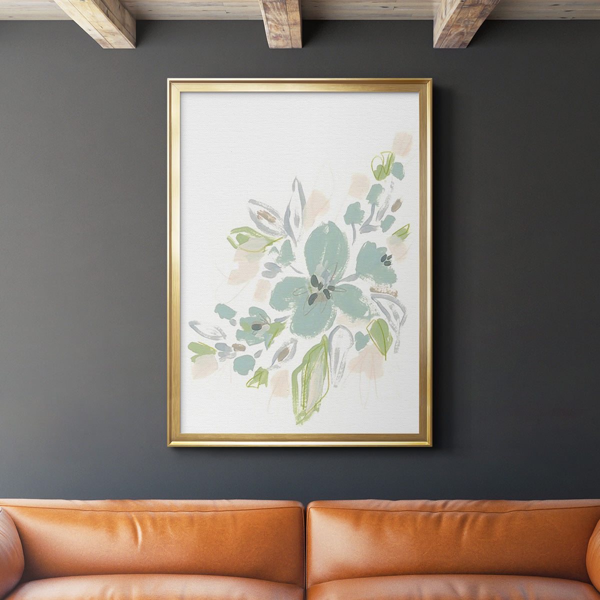 Seafoam Petals II - Modern Framed Canvas Print