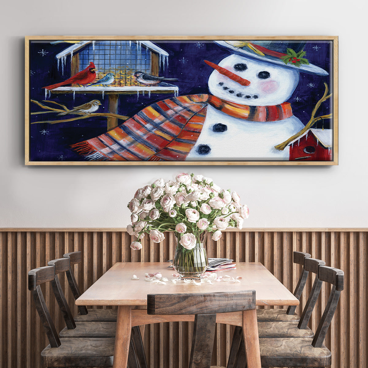 Snow Friends - Floater Framed Canvas Print
