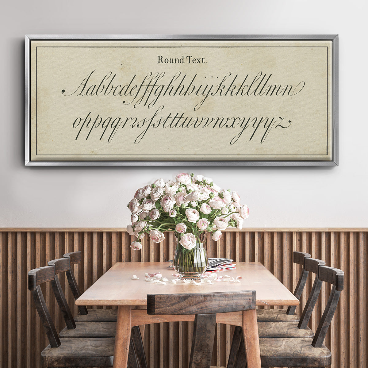 Manuscript Sampler II - Floater Framed Canvas Print