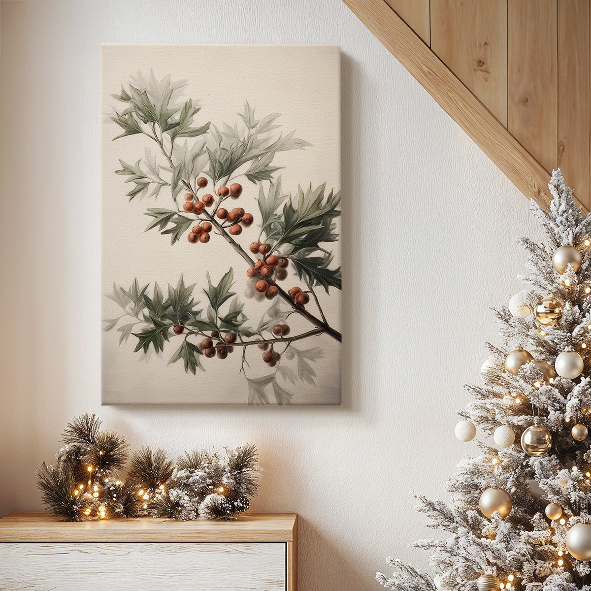 Golden Snow at Eve - Canvas Art Print
