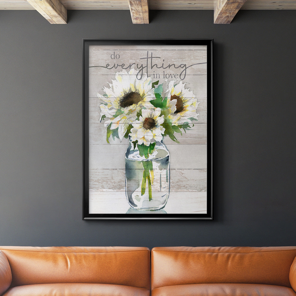 Do Everything In Love - Modern Framed Canvas Print