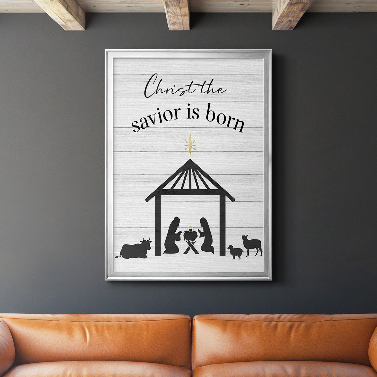 The Savior is Born - Modern Framed Canvas Print