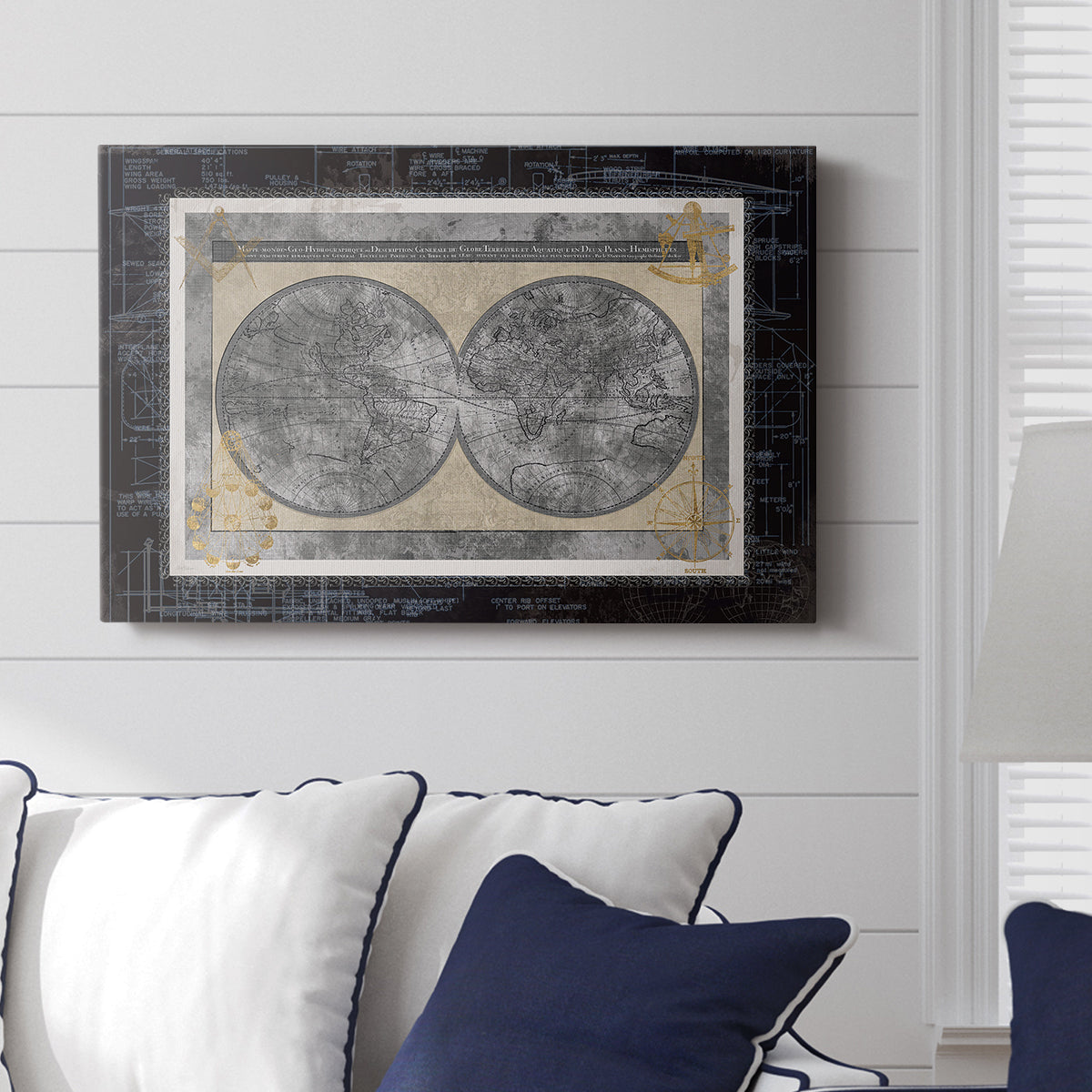 Night World Blueprint - Canvas Art Print