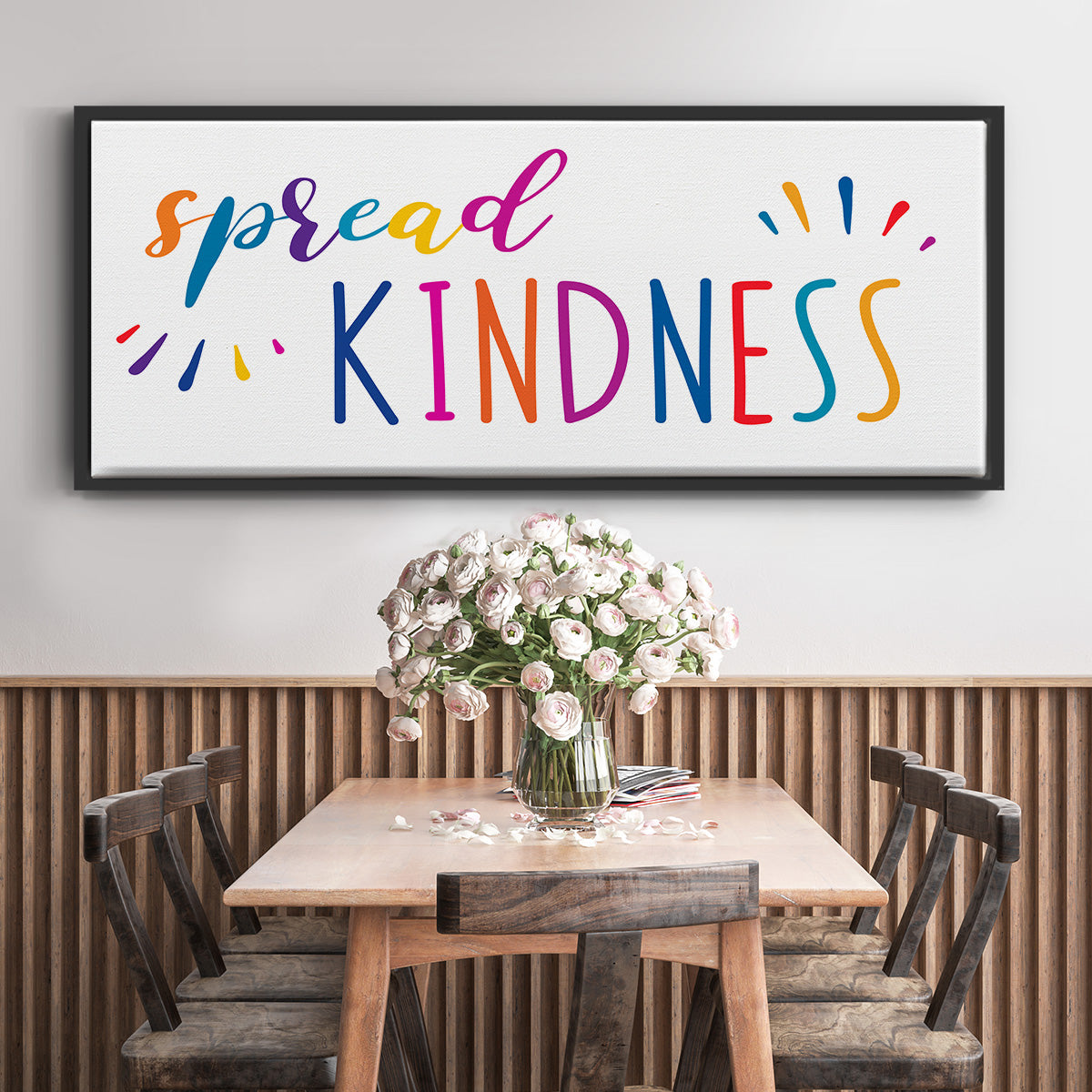 Rainbow Kindness - Floater Framed Canvas Print
