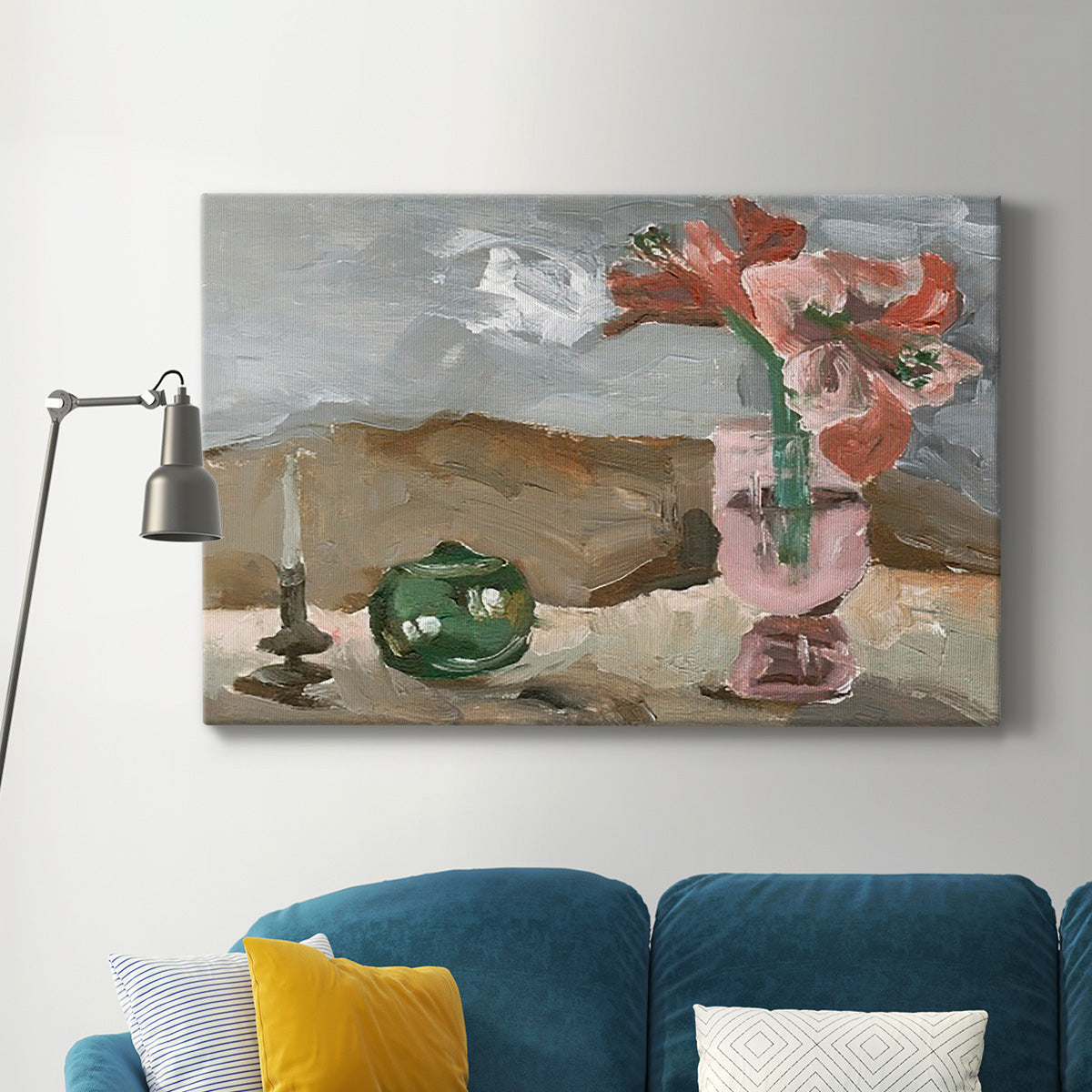 Vase of Pink Flowers II Premium Gallery Wrapped Canvas - Ready to Hang