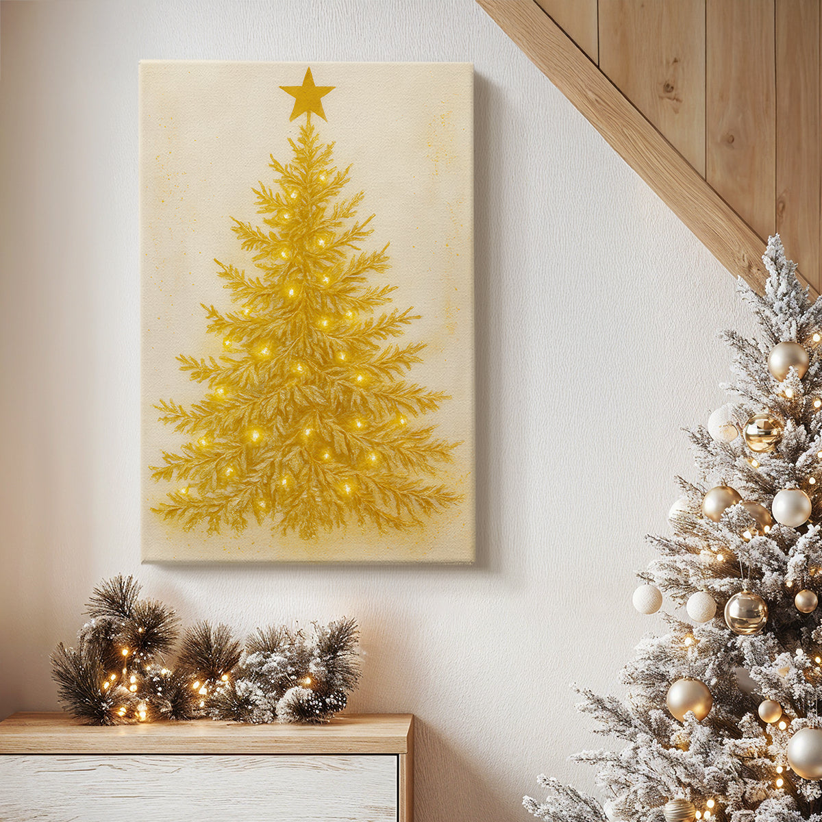 Village of Tinsel-Gold Hush - Canvas Art Print