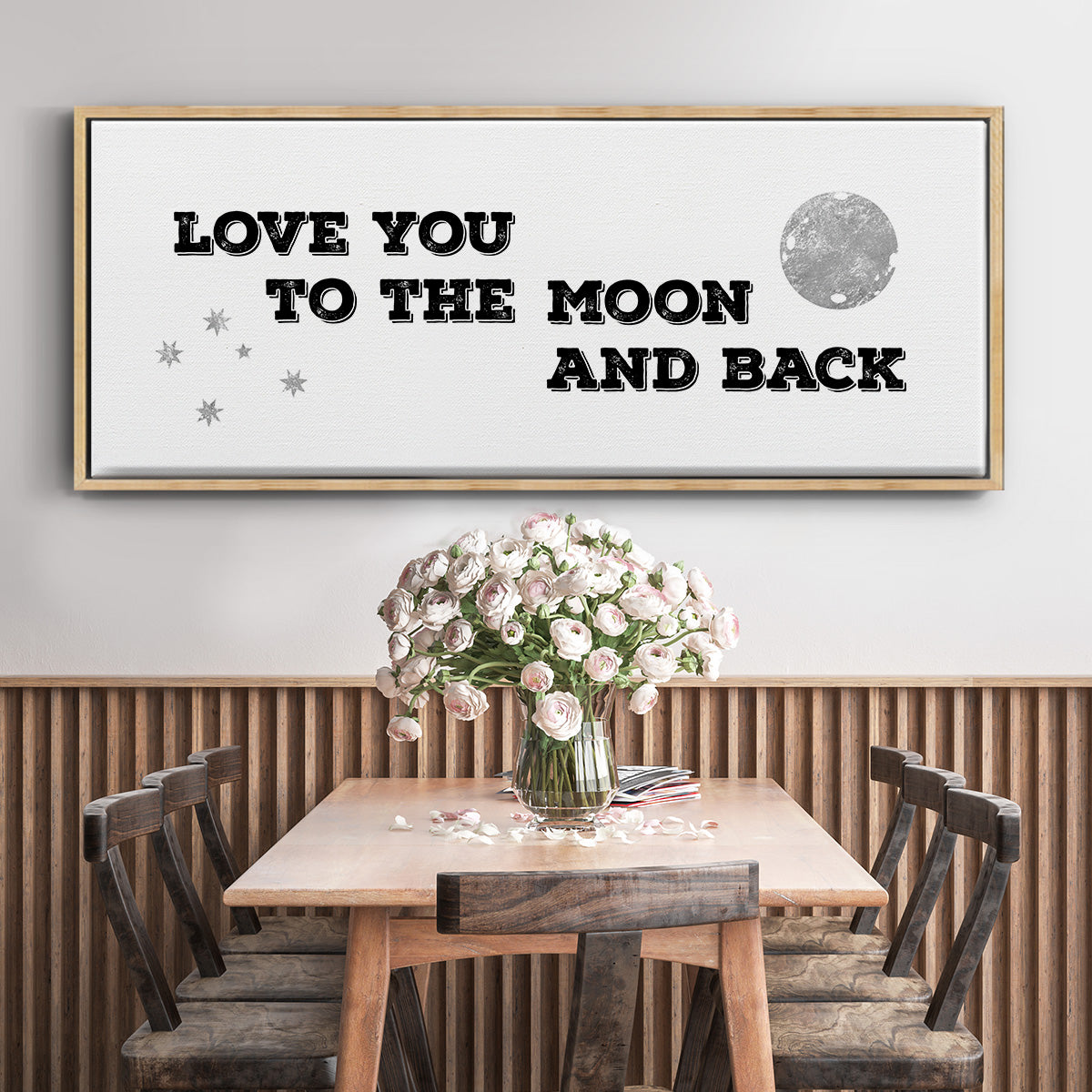 To the Moon and Back - Floater Framed Canvas Print