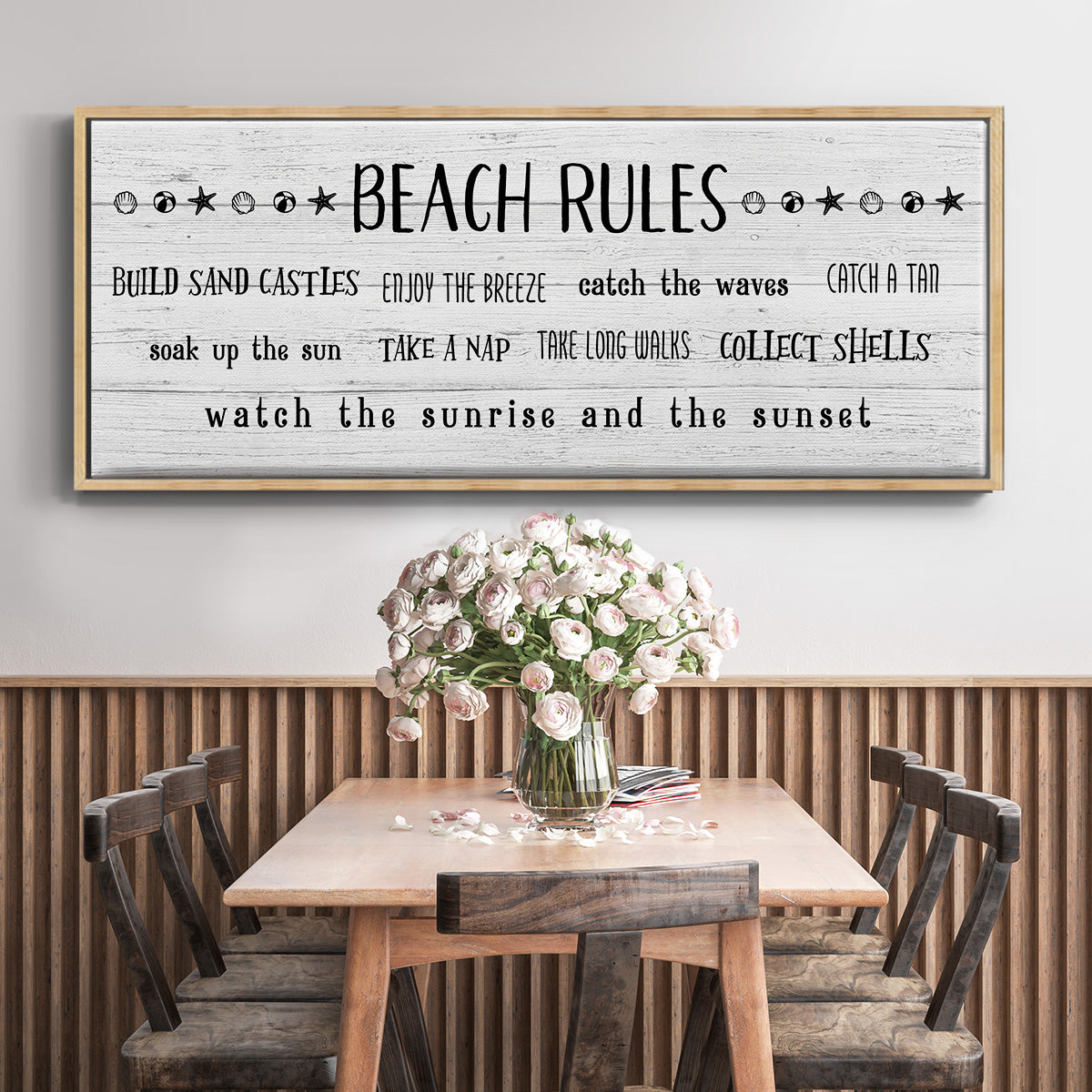 Rules of the Beach - Floater Framed Canvas Print