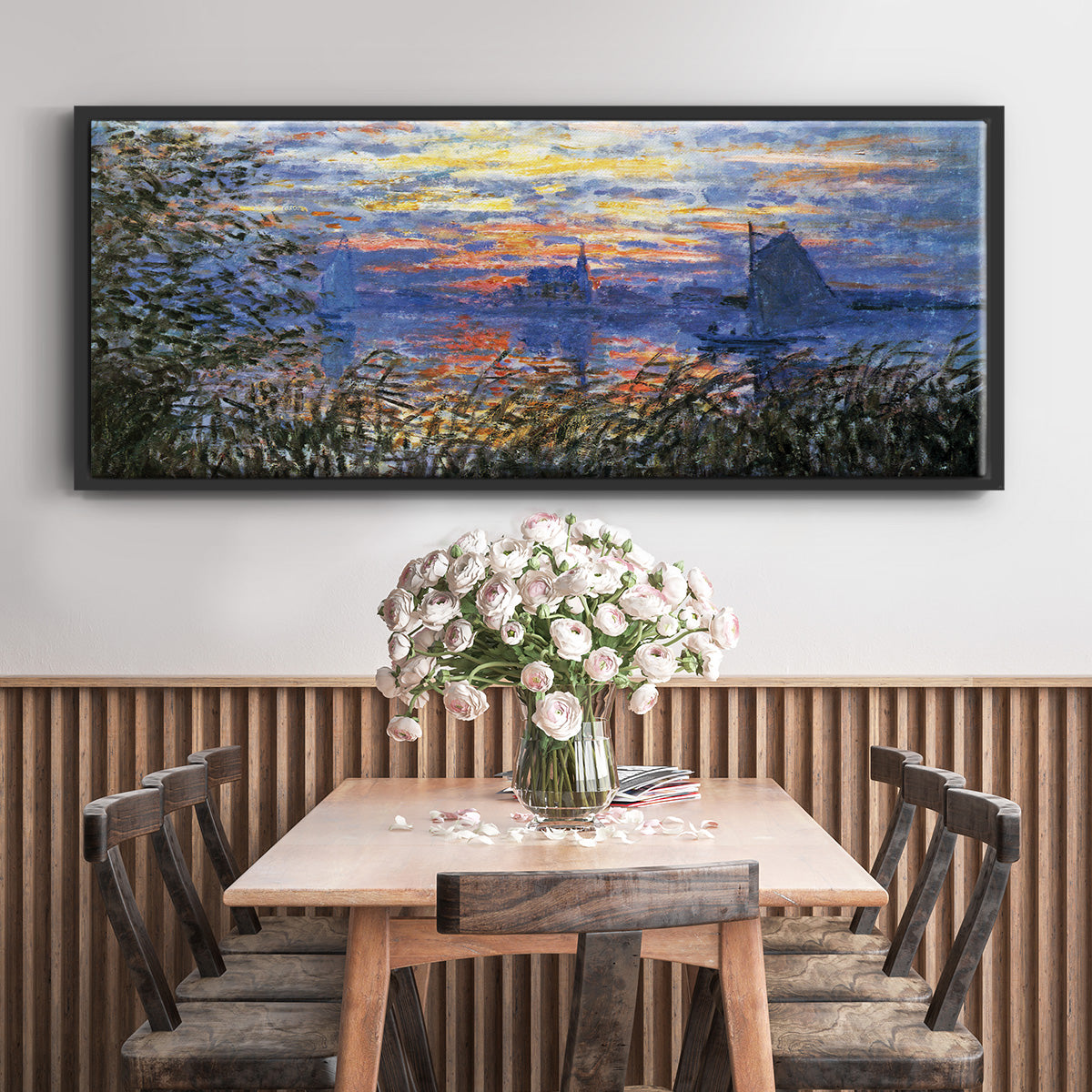 Sunset on the Seine - Floater Framed Canvas Print