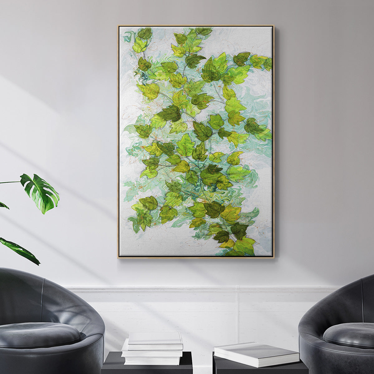 Ivy - Framed Premium Gallery Wrapped Canvas L Frame - Ready to Hang