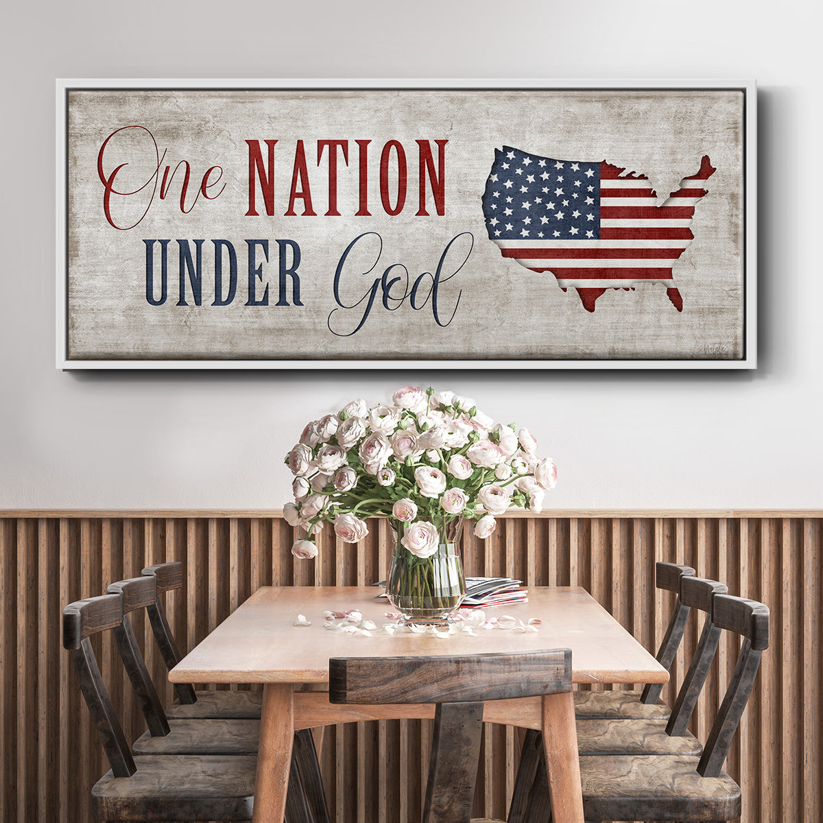 One Nation Under God - Floater Framed Canvas Print