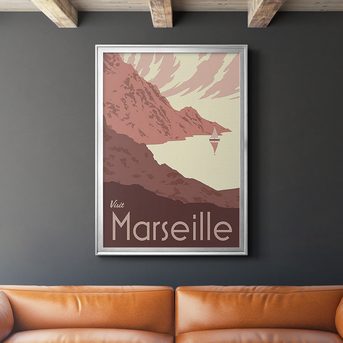French Coast I - Modern Framed Canvas Print