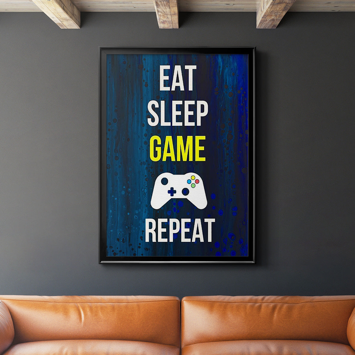 Gamer at Play V - Modern Framed Canvas Print
