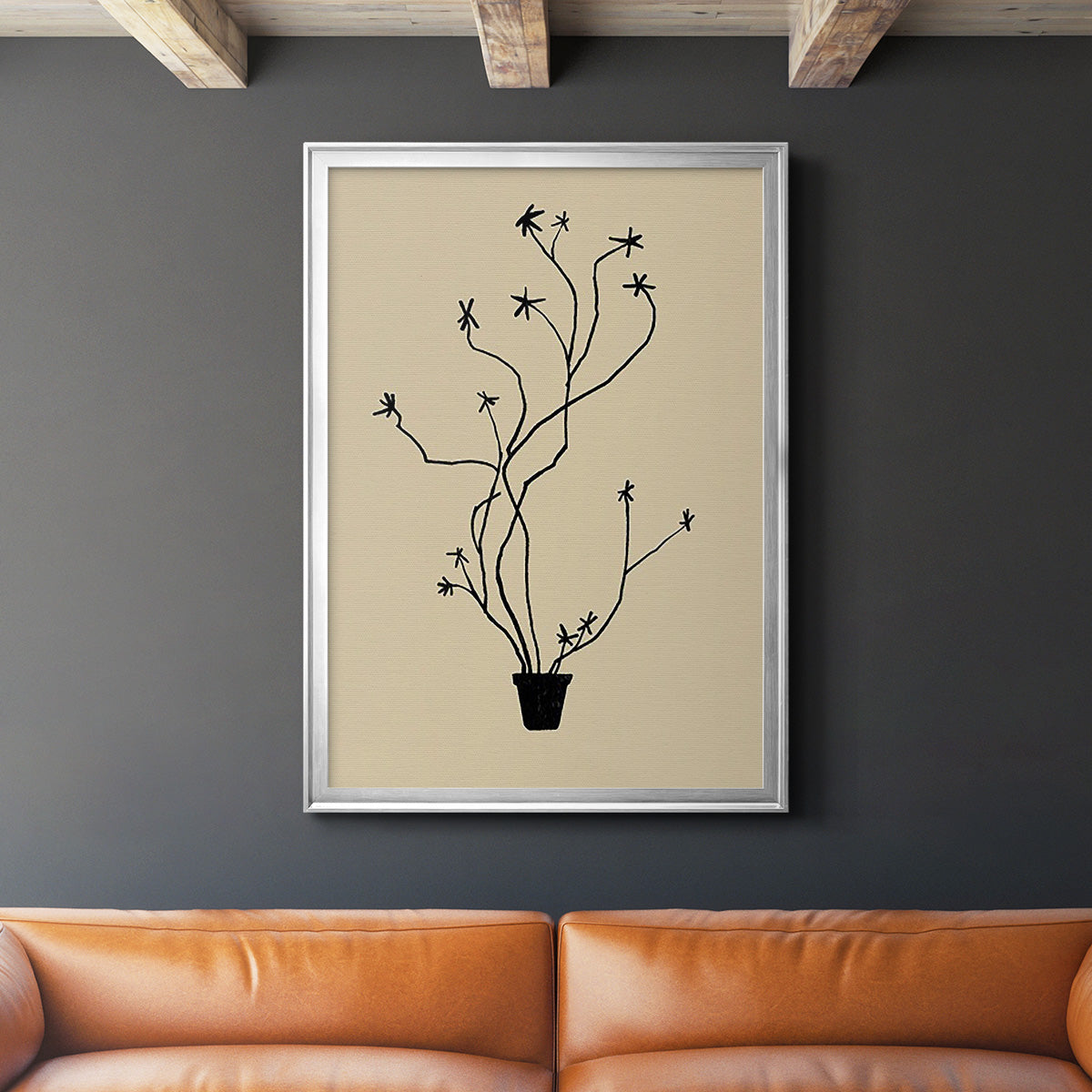 Spring Sprig Vase II - Modern Framed Canvas Print