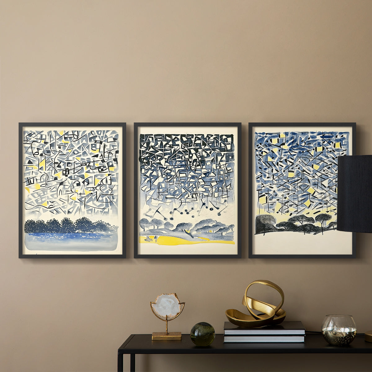 Abstract Series CXCII - Restickable Framed Art Set
