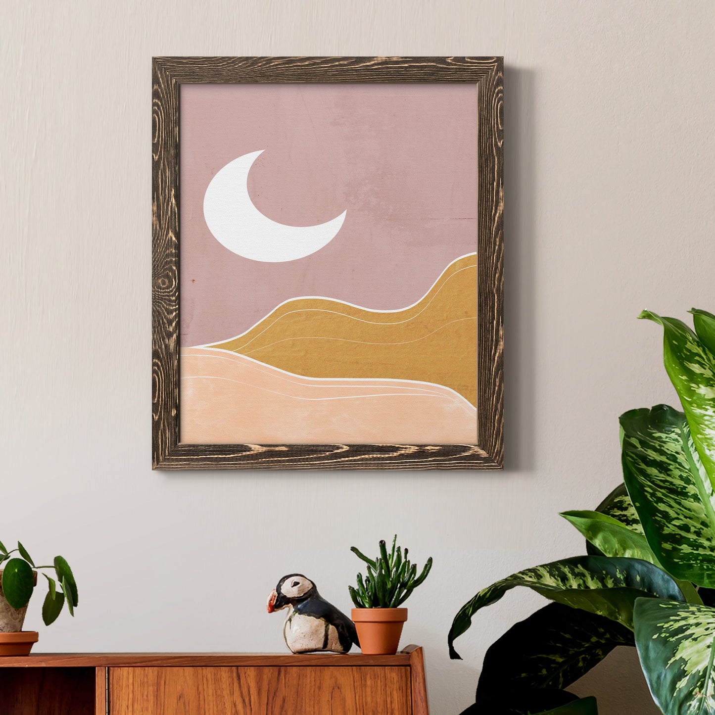 Sedona Moon - Barnwood Framed Canvas Print