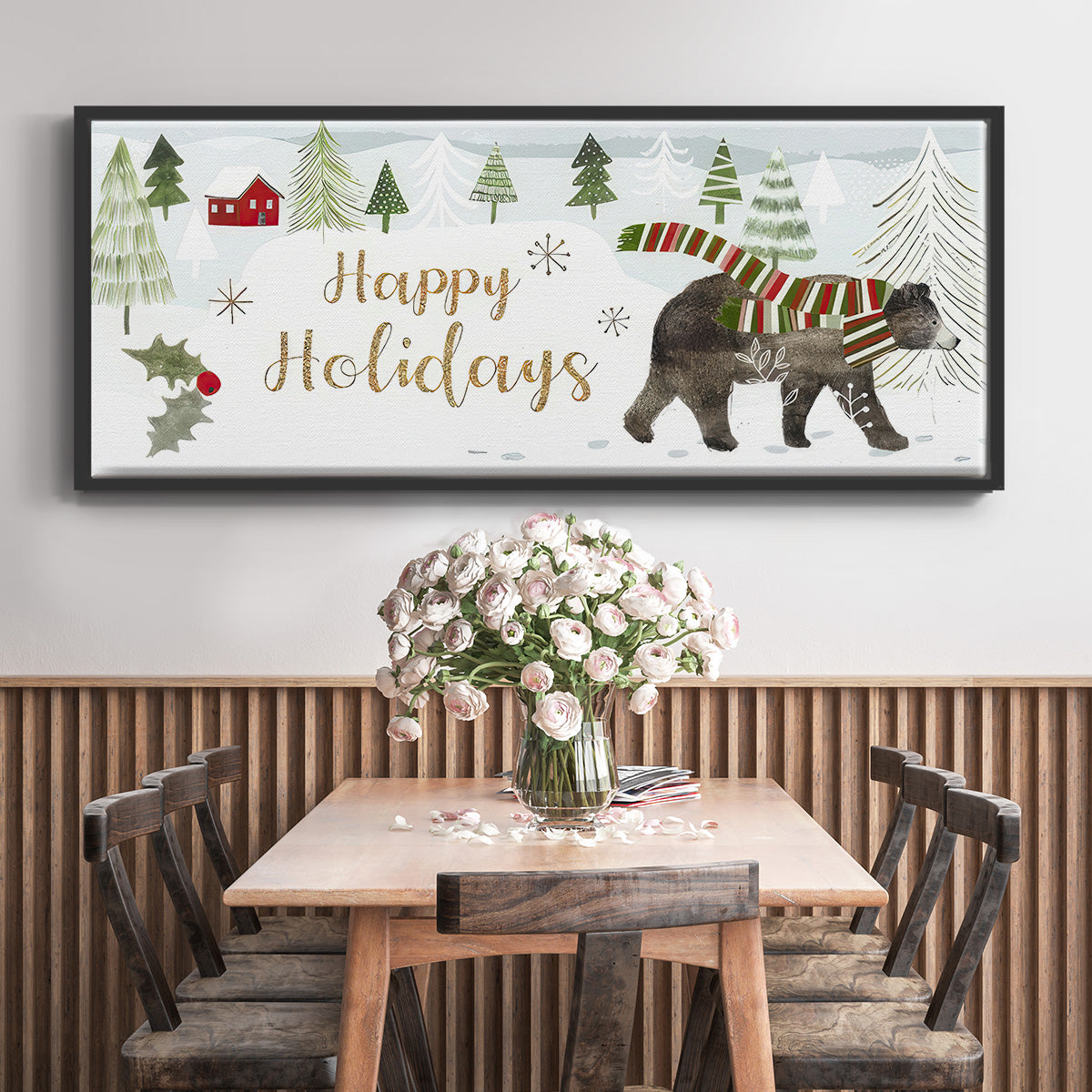 Woodland Christmas Collection D - Floater Framed Canvas Print