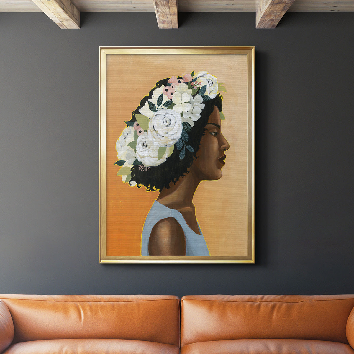 Modern Laurel I - Modern Framed Canvas Print