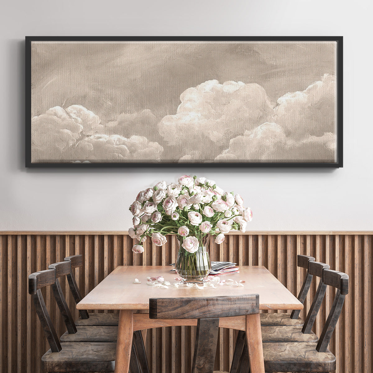 Painted Clouds I - Floater Framed Canvas Print