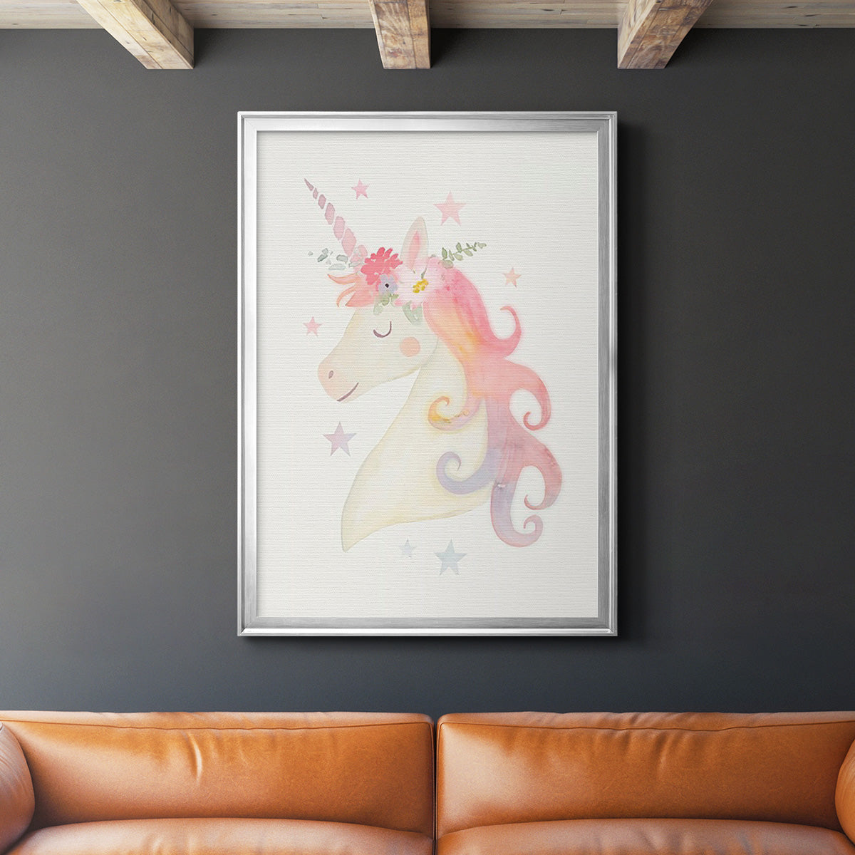 Sweet Unicorn I - Modern Framed Canvas Print