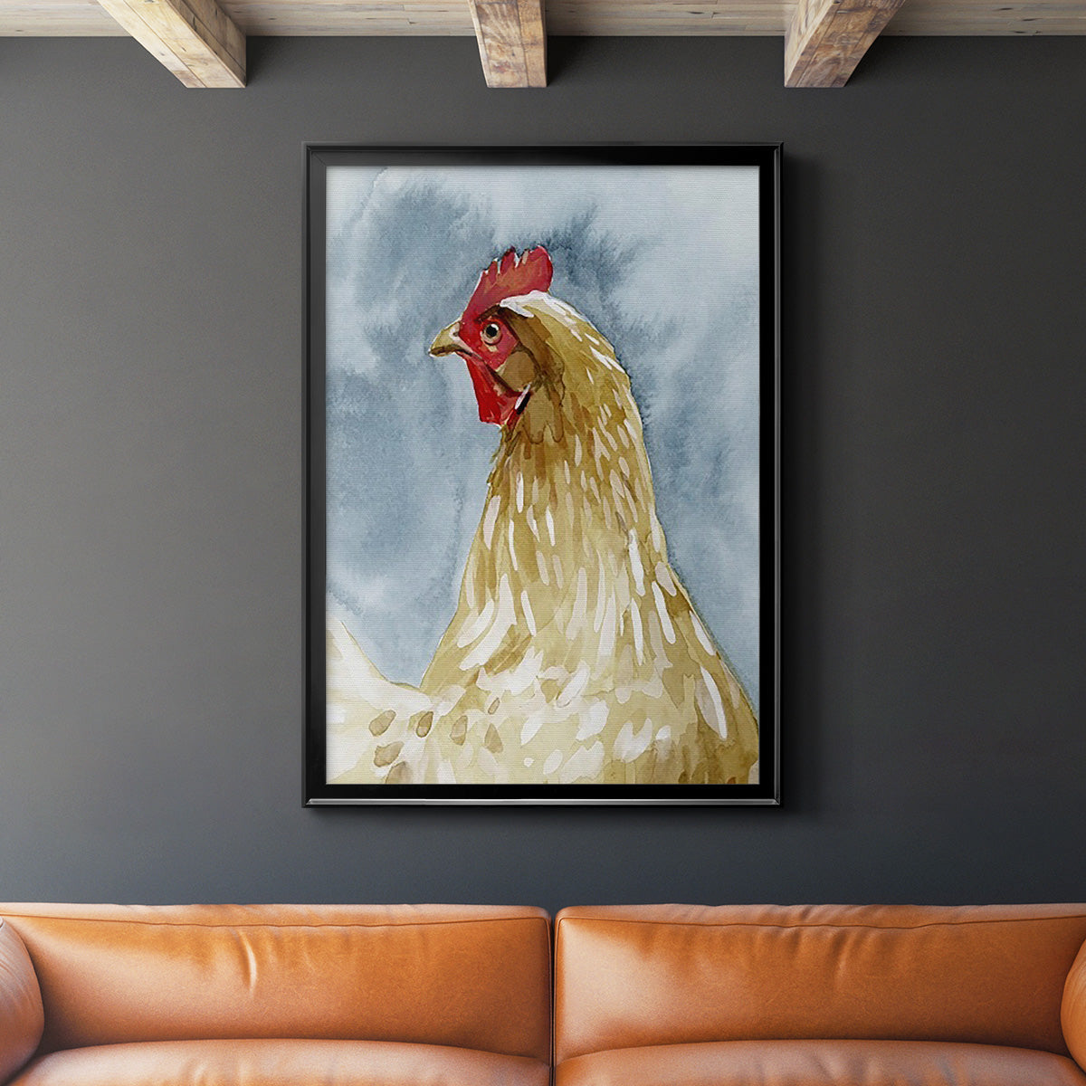 Chicken Portrait I - Modern Framed Canvas Print