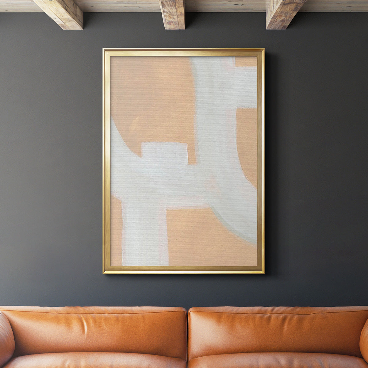Neutral Winding Paths II - Modern Framed Canvas Print