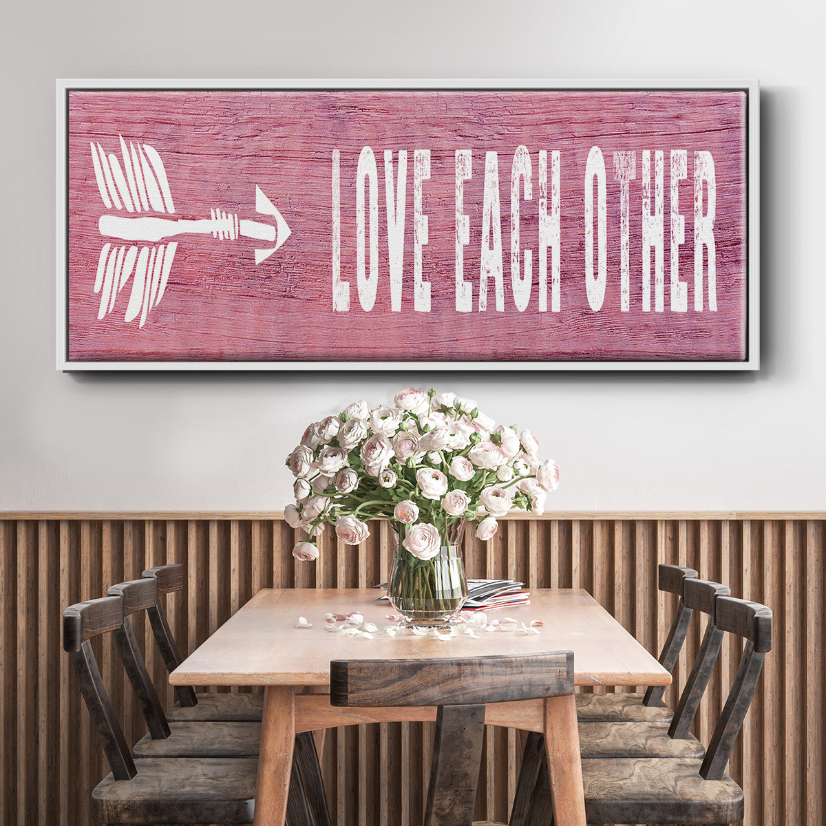 Love Each Other - Floater Framed Canvas Print