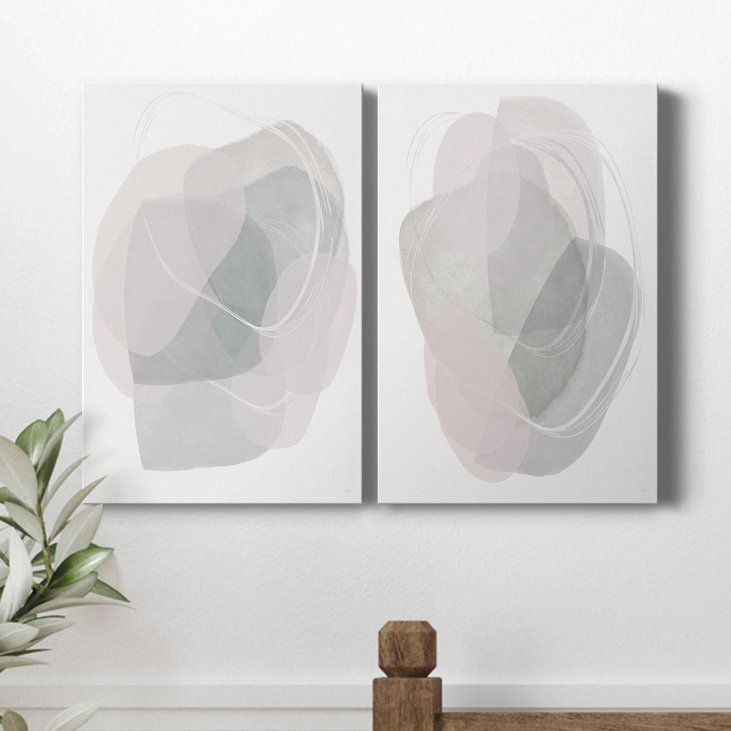 River Jewels I Premium Gallery Wrapped Canvas - Ready to Hang - Set of 2 - 8 x 12 Each