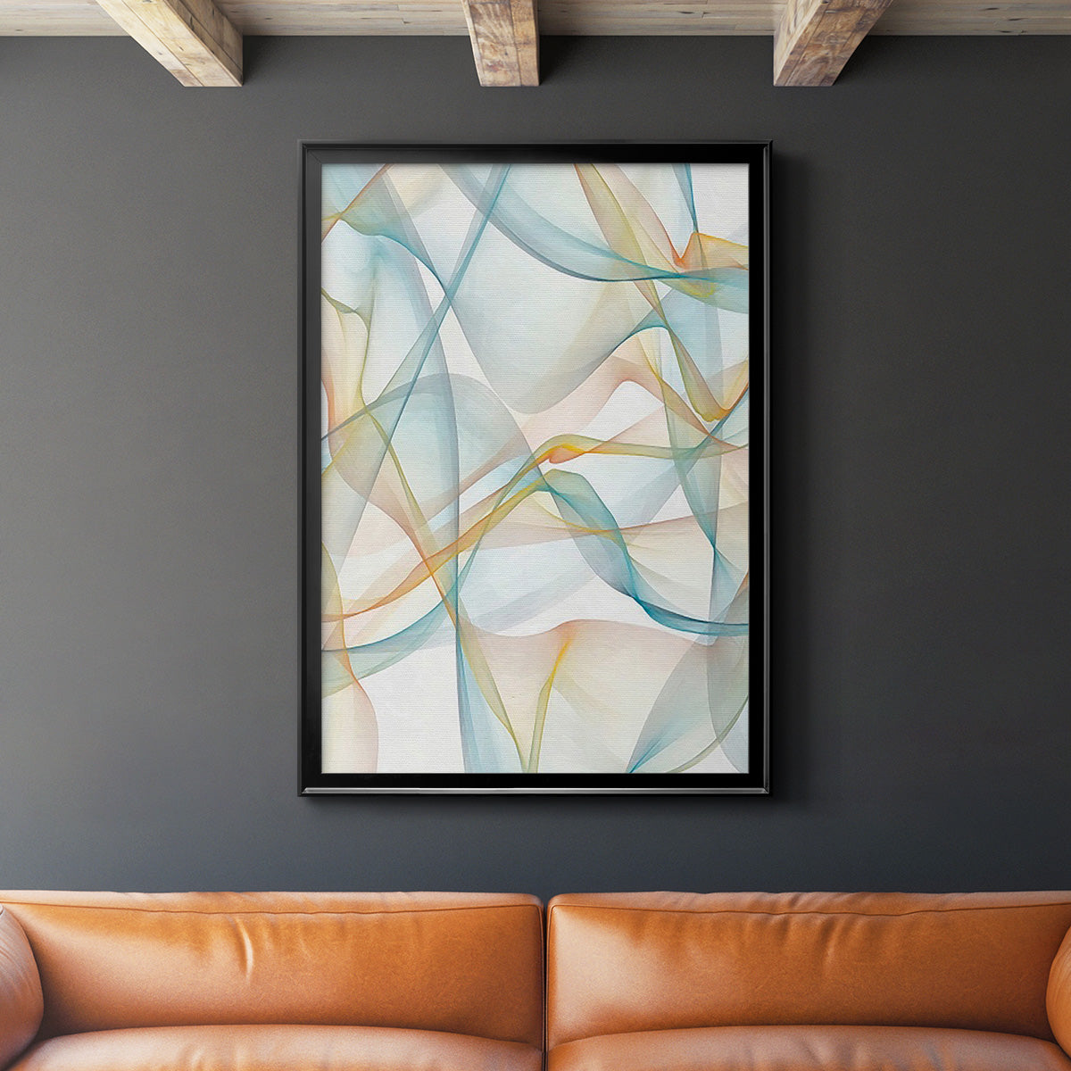Curves and Waves IV - Modern Framed Canvas Print