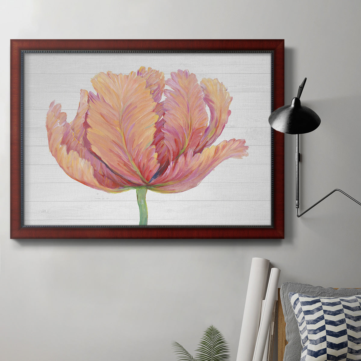 Single Pink Bloom I Premium Framed Canvas- Ready to Hang