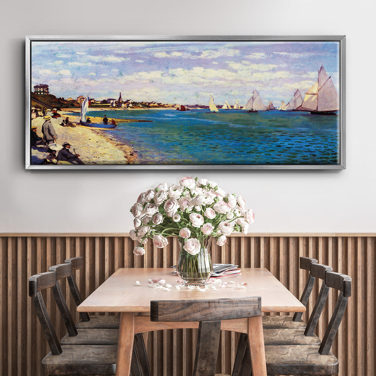 Regatta at Sainte Adresse - Floater Framed Canvas Print