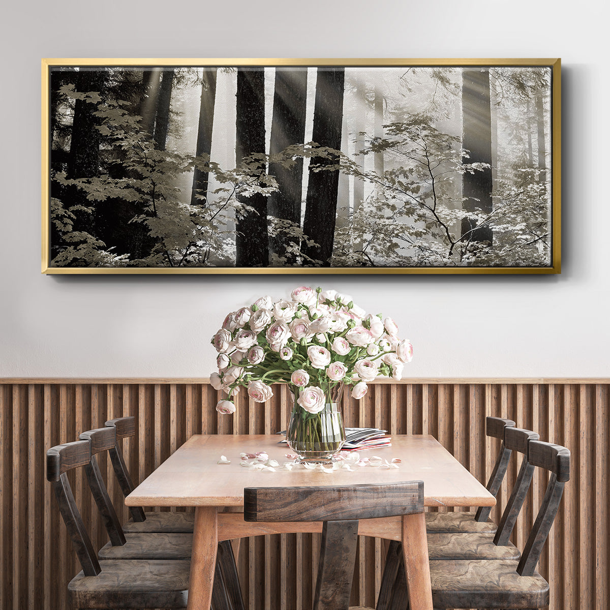 Misty Forest - Floater Framed Canvas Print