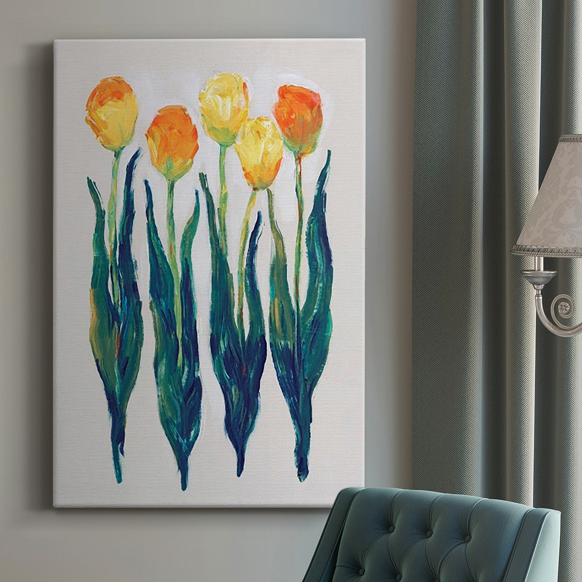 Tulips in a Row I - Canvas Art Print