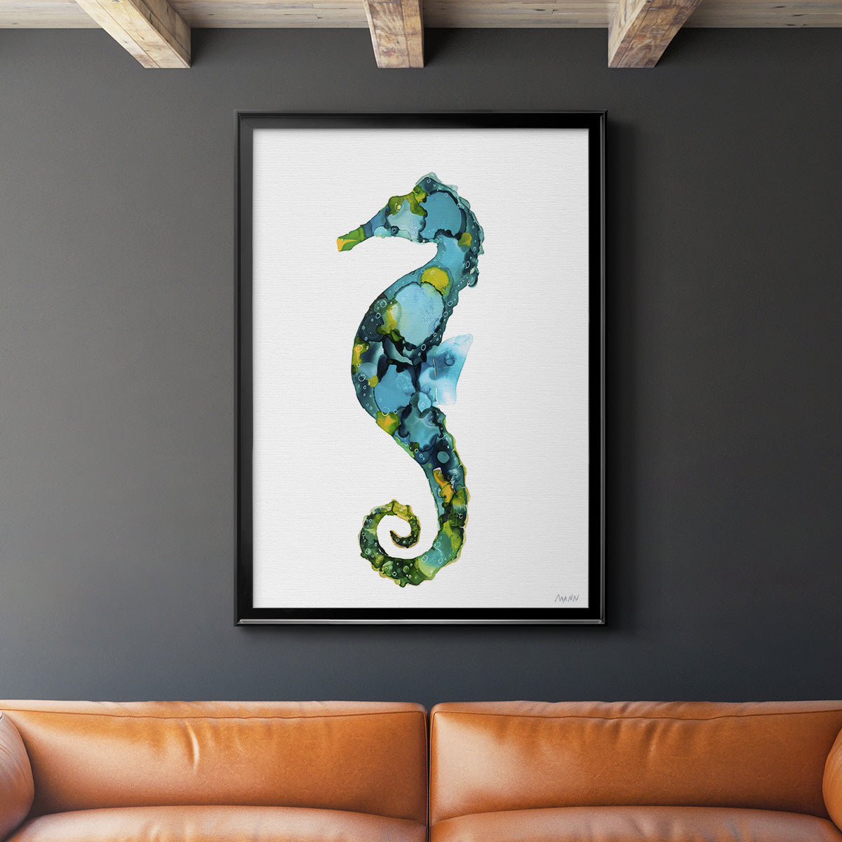 Seahorse - Modern Framed Canvas Print