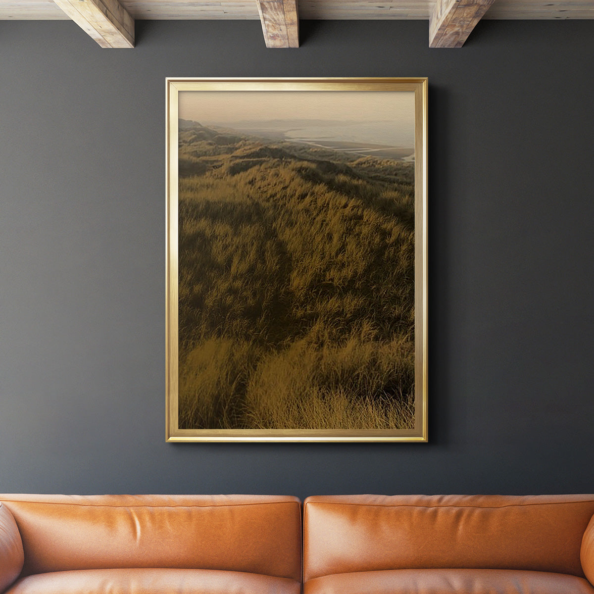 Golden Fog II - Modern Framed Canvas Print