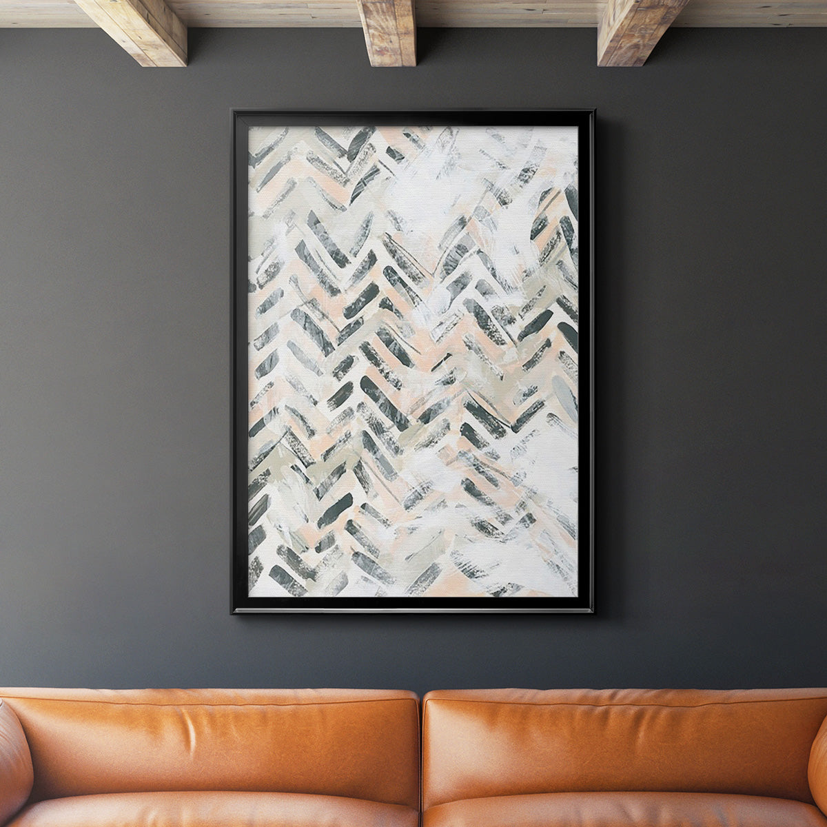 Sand Glyphs II - Modern Framed Canvas Print