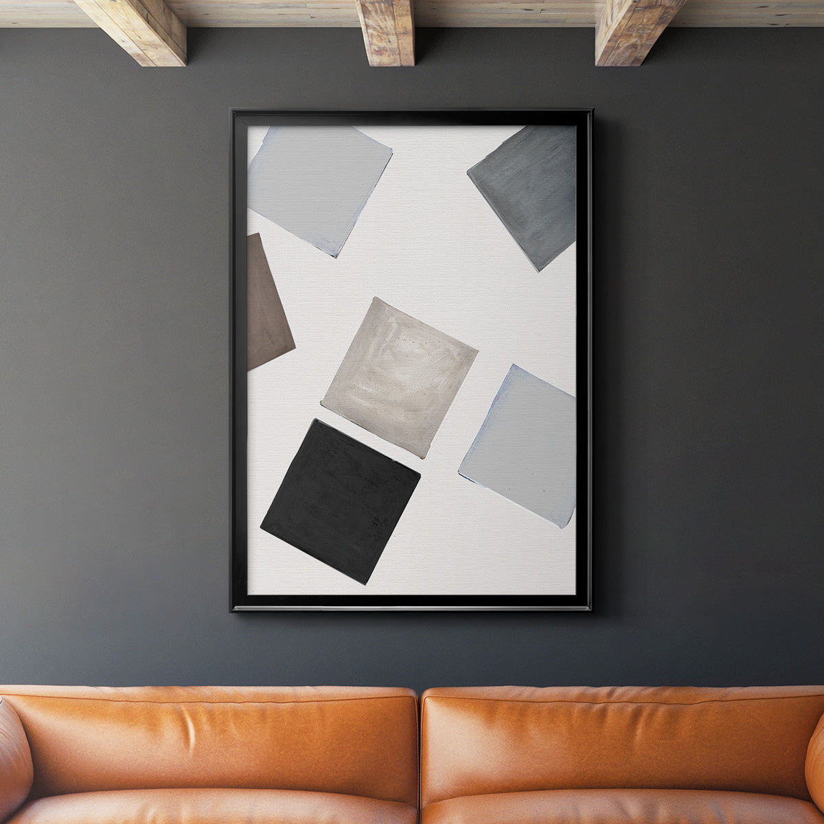 Block Encounter Revisit I - Modern Framed Canvas Print